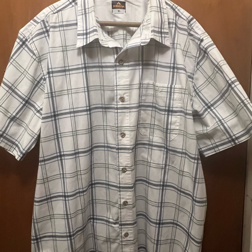 Arrow White and Gray Plaid Casual Shirt